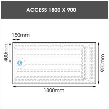 1800 x 900 EASA ACCESS trimmable low profile shower tray